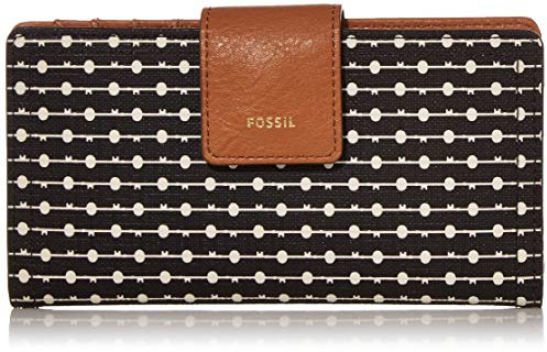 Fossil Damen Logan Lasche Clutch, Schwarzer Streifen