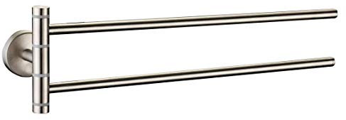 NEG Handtuch-Halter Annika (Edelstahl/Silber) Doppel-Handtuchstange (schwenkbar/zweiarmig)