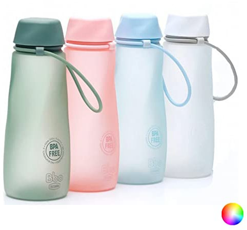 Irisana - Botella de Agua - 550 ml - Verde - 8 x 8 x 21 cm - Garrafa Deportiva para Gimnasio - Bidón de Plástico sin BPA para Ciclismo - Colección Bbo