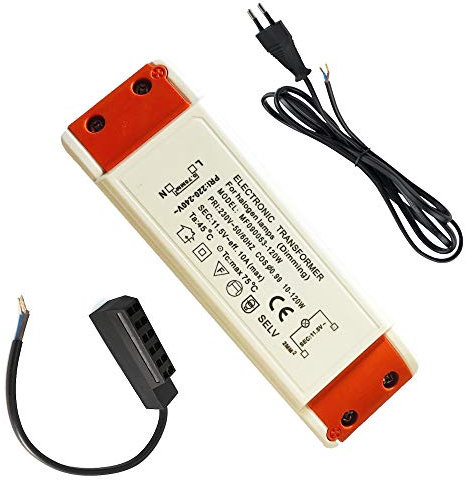 120Watt Elektronischer Halogen Transformator Leistungsbereich: 10 bis 120Watt - inkl. AMP Verteiler und 230V Zuleitung