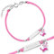 Maverton Kinder ID Armband 925 Silber mit Gravur + personalisierte Geschenkbox - Baby Armkette mit Anhänger - Namensarmband für Mädchen zur Geburt zur Taufe - Länge: 13-16 cm - Rosa -