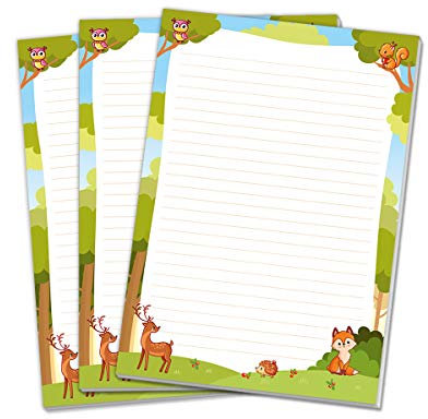 Blöcke Schreibblock mit Kindermotiv Fuchs (3 Blöcke mit je 25 Blätter in A4-Format)