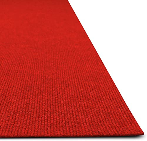 Event- und Messeteppich | Nadelfilz Teppich | Teppich für Messe, Hochzeit & Events | Bodenbelag in vielen Farben & Größen (200 x 100 cm, Rot 43 LV)