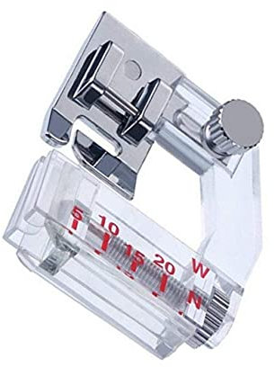 Pied-de-biche pour machine à coudre, pied de reliure en biais réglable de 5 à 20 mm, pied pour règle universelle, convient à la couture à tige basse Snap-on Brother, Singer, Janome, Kenmore, Babylock.