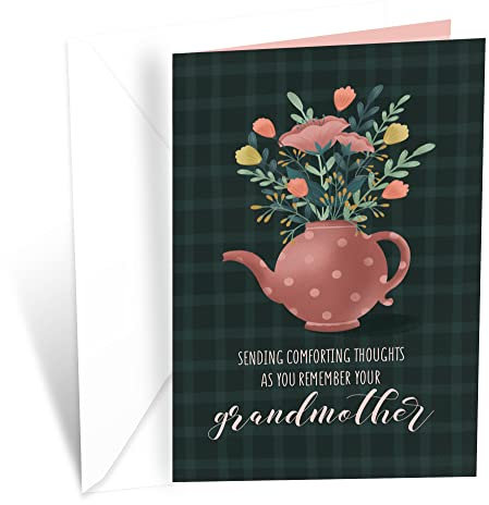 Trauerkarte Verlust der Oma (Großmutter) | Hergestellt in Amerika | Umweltfreundlich | Dicker Karton mit Premium-Umschlag 12,7 x 19,7 cm | Verpackt in schützender Versandtasche | Prime Greetings