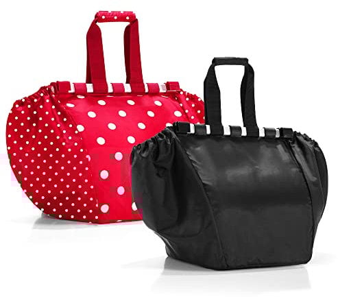 reisenthel easyshoppingbag 2tlg. Einkaufstasche Einkaufsbeutel shoppingbag easybag (Mixed dots Chilli red + Black)