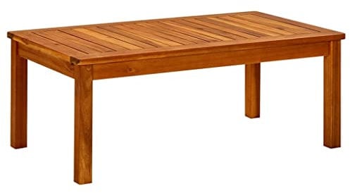 vidaXL Akazienholz Massiv Garten Couchtisch Gartentisch Beistelltisch Balkontisch Holztisch Teetisch Terrassentisch Gartenmöbel 90x50x36cm