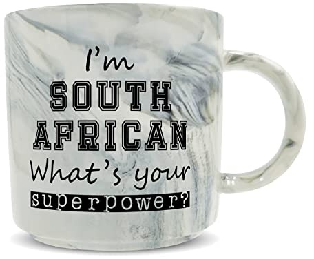 Hippowarehouse I'm South African What's Your Superpower? Printed Mug Various Colour Options Ceramic Cup Kitchenware 11oz