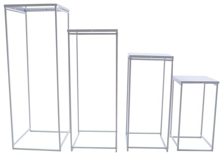 kangten Blumenständer Metallständer 4tlg Metall Blumen Ständer Blumenhocker Pflanzensäule für Hochzeit Hintergrund Deko Weiß