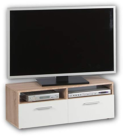 AVANTI TRENDSTORE-Random-Mobile TV piccolo in legno laminato con 2 porte a ribalta e 2 vani aperti, disponibile in 2 colorazioni. Dimensioni LAP 95x36x35 cm