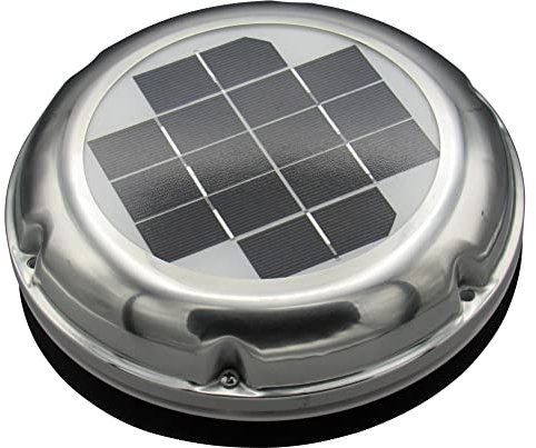SecureFix Direct Solar Powered Ventilator Extractor Fan (Exhaust Roof Vent Caravan Ventilation Stainless Greenhouse), Silver
