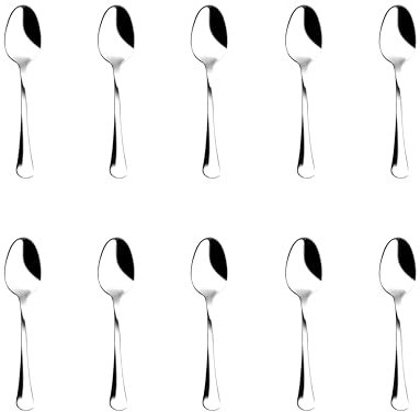 zanetti Lot de 12 cuillères à moka en acier inoxydable 18/C, modèle Boston, acier poli et résistant, lot de 12 pièces, fabriqué en Italie, 590610