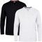 JRC 2 Pack Mens Long Sleeve Henley Shirts, Lightweight Henley Tops for Gym, Running & Casual Outings (Black & White, L)