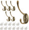 Sinofort Coat Hook, 6 Pcs Heavy Duty Coat Hooks Wall Mounted Hooks with 24 Screws for Wall, Door, Wardrobe (Bronze)