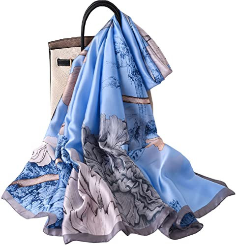 prinfantasy Damenschal Faux Seidenschal Seidentuch Seide Leicht Seidenschal Bandana Halstuch Kopftuch Elegante Schal Tuch Geschenk für Frauen M180032