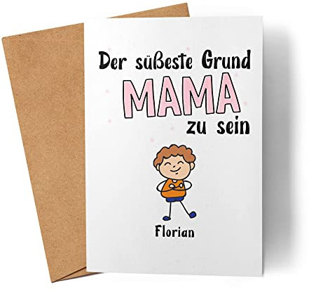 Kiddle-Design Muttertag Karte Süßester Grund Mama zu Sein Muttertagsgeschenk mit Spruch Geschenk von Kindern für Mutter Geburtstag Muttertagskarte