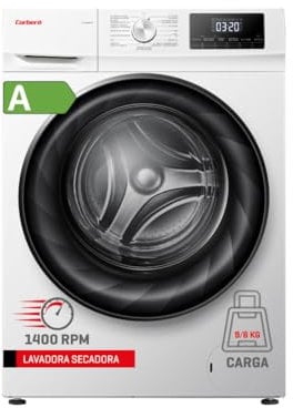 Corberó - Lavadora Secadora Carga Frontal | CLSH96VIN | 9 Kg/6 Kg | 1400 RPM | 15 Programas | Inverter | Vapor | Inicio Diferido | ECO | Puerta XXL | Eficiencia Energética A/D, Blanco