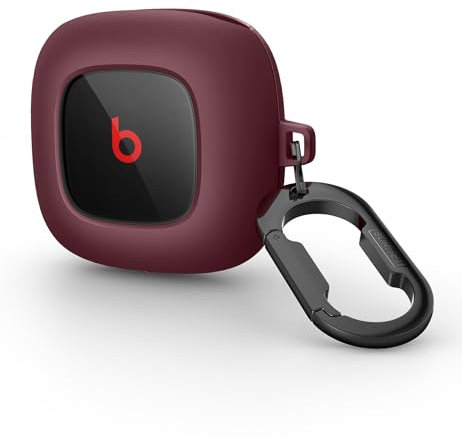 SURITCH Transparent Hülle Kompatibel mit Beats Fit Pro Schutzhülle [Schlankes Design] [Anti-Sturz] Stoßfest TPU Hülle mit Tragbarem Clip Schlüsselanhänger für Beats Fit Pro(Rot)