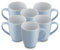 for friends 6 Stück Kaffeebecher 300ml aus hochwertigem Steinzeug, Kaffeetasse in hellblau, Kaffeebecher mit Henkel, Spülmaschinen- & Mikrowellengeeignet