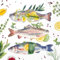 IHR 20 Servietten Essen & Trinken Fisch mit Zitrone als Tischdeko. Papierservietten mit Motiv. Auch für Decoupage und Serviettentechnik 33x33cm