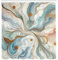 ABAKUHAUS Modern Duschvorhang, Abstrakte Wirbel Marmor Print Look Zusammensetzung mit Flecken und Boho Groovy, Stoffliches Gewebe mit Haken, 175 x 200 cm, Blasses Karamell Seemousse