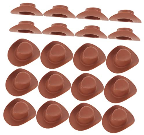 HEMOTON 40stücke Mini Cowboyhüte Aus Dekoration Für Puppen DIY Projekte Und Western-Partys Leicht Für Bastelbedarf