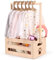 Smmwoom Holzkiste für Babypartys, Babykorb mit Griff, Baby-Aufbewahrungskiste, Baby-Willkommensgeschenke mit 6 Teddybär-Holzaufhängern, personalisierter Babykorb für Schwangerschaft, neue Eltern