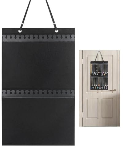 Schmuck-Wandaufhänger, Schmuckhalter-Wand,Display-Aufbewahrung, Halsketten-Organizer, 32 Haken, Wandmontage | Große Kapazität über der Tür, Halsketten-Aufhänger, Schmuckaufbewahrung, weich, für Wände,