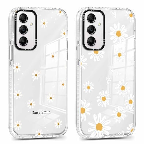 Xylota 2 x Transparent Handyhülle für Samsung Galaxy A14 5G 6,6 Hülle, Durchsichtig Case Muster Aesthetic Blumen Mädchen Frauen Schutzhülle,Weich Silikon TPU Bumper Stoßfeste Cover für Samsung A14,22