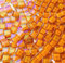 CHICSHIS 0.66lb Light Orange Iridescent Mosaic Tile, Square Glass Mosaic Tiles Pieces for Crafts, 1x1 cm Tiles for Mosaic Art Projects, Small Glass Tiles Ideal for Handmade Stained Glass Supplies