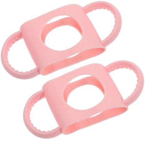 KAILIKETIY Silicone Baby Bottles Handle Grip 2pcs Pink Universal Milk Bottles Carrier Grip for Infant Feeding Anti-Slip