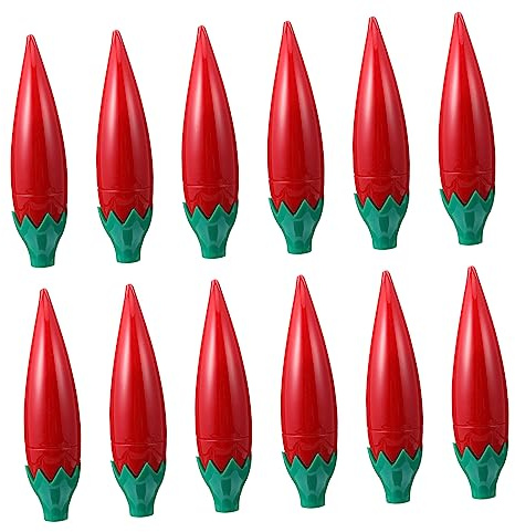 Rote Lippenstifthülsen Chili Form 12 Stück aus Kunststoff