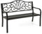 COSTWAY 2 Seater Garden Bench, Heavy Duty Metal Frame Loveseat Park Bench, Outdoor Patio Backyard Lounger Chair Seats (1, Floral Pattern)