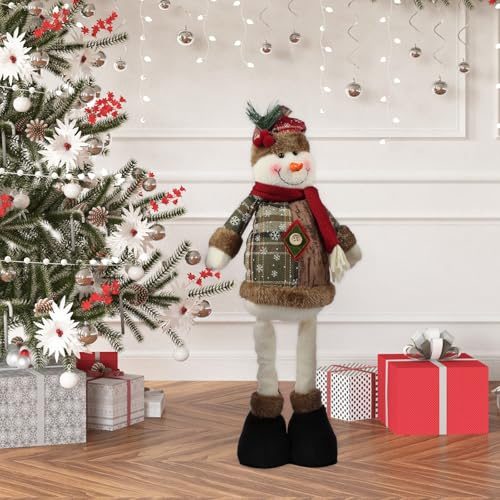ACTOYS Weihnachtswichtel, 21 in, Weihnachtsmann, Schneemann, Rentier mit Teleskopische, Weihnachtself zum Ausziehen, Wichtel Groß, Weihnachtsdekoration, Christmas Decorations (A2)