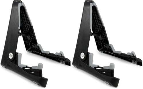 RockJam tragbare Klappgitarrenständer für klassische, Folk-, Jazz-, Elektro- und Bassgitarren aus Acrylnitril-Butadien-Styrol (ABS) (Packung mit 2)