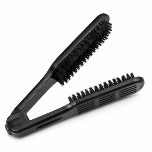 Cepillo Para Planchar Cabello, Cepillo de Cerdas de Doble Cara | Cepillo Para Alisar el Cabello de Plástico AntiestáTico Adecuado Para Secado, Estilizado y Control del Encrespamiento