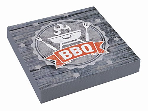 Amscan 9901859 - Servietten BBQ Party, 20 Stück, 33 x 33 cm, Grillparty, Gartenparty