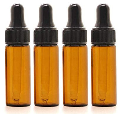 CMJ One x 5ml Amber Brown Glass Pipette Bottle. Aromatherapy, arts and crafts, eye drops, ear drops. UK Seller