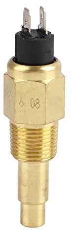Engine Water Temperature Sensor, Accurate Brass 38 to 120C Monitoring Alarm Switch for Vehicle Cooling Systems 6 to 24V 3 8 Inch NPT Adapter 1 Pack