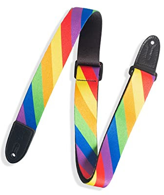 Levy's Leathers MPJR-007 Gitarrengurt für Kinder, 3,8 cm, mit Tri-Glide-Anpassung, Regenbogen