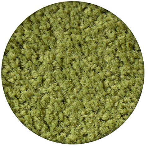 rugsx Einfarbiger Teppich Eton für Zimmer, Wohnzimmer, Schlafzimmer, Teppichboden Auslegware, grün, Verschiedene Größen, Kreis 100 cm