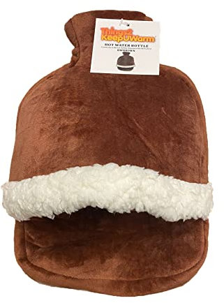 Things2KeepUWarm Heated Foot Warmer Hot Water Bottle Brown - Unisex Foot Muff for Cold Feet, Arthritis and Reynauds Pain Relief