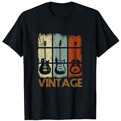 Guitariste Idée Cadeau Pour Le Musicien Vintage Guitare T-Shirt