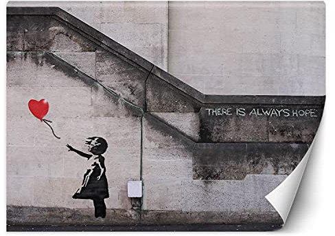 Feeby Papier peint mural - Papier peint 3d - Tableau Street Art - Banksy 254x184 cm Decoration murale - Tapisserie murales papier peint - Ville - deco murale - papier peint intissé