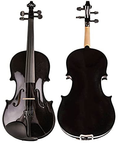 Erwachsene Geige Öllack Anfänger Schwarz Violine Ahornholz Student Geige Violino W/Bow Shoulder Pause Fall (Color : 1/2)