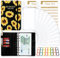 TAOPE Raccoglitore Notebook A6, Binder Budget Set Portadocumenti in Pelle PU con 12 Trasparente Sacchetti Cerniera Compilabile, per Budget Contanti Organizzatore Buste Risparmio Denaro, Girasole Nero