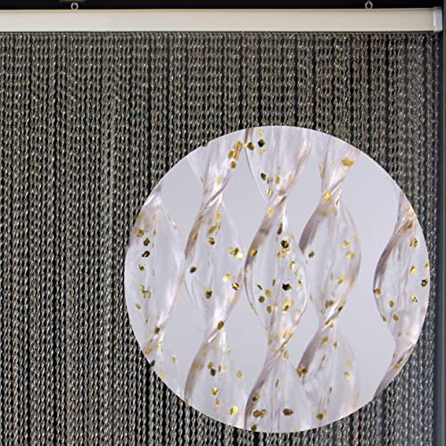 Tenda Antimosca Modello 21- Supporto in Alluminio (9 - oro, 80 x 200)