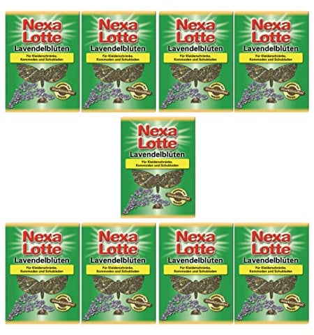 TMPpro Nexa Lotte Lavendelblüten für Kleiderschränke, natürlicher Schutz vor Insekten ohne Insektizide, Düfte gegen Ungeziefer, Marktführer für den Privaten Haushalt, Inhalt 9 Beutel auch zum Hängen