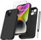 Qasyfanc HandyHülle für iPhone 14 Hülle Silikon case mit 2 Stück schutzfolie, Ultra Microfiber TPU Flüssig silikon mit Kameraschutz Kratzfeste Rundumschutz Schutzhülle 6.1''- Schwarz