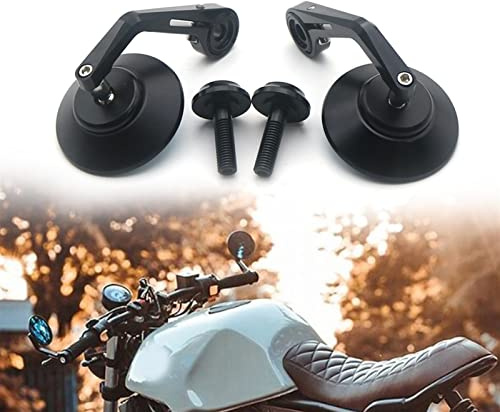 ROXTAN Espejos Motocicleta para BMW R NineT Scrambler Urban HP4 S1000R Negro CNC Aluminio Redondo Manillar Extremo Espejo Lateral 12mm Atornillado (Color : Negro)